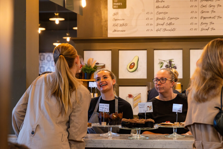 Customers at Pinkie's Deli at Musselburgh Racecourse