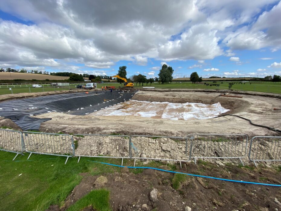 Construction work being undertaken at Kelso Racecourse